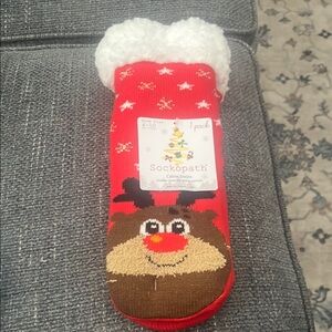 Sockopath Red Reindeer Cozy Socks